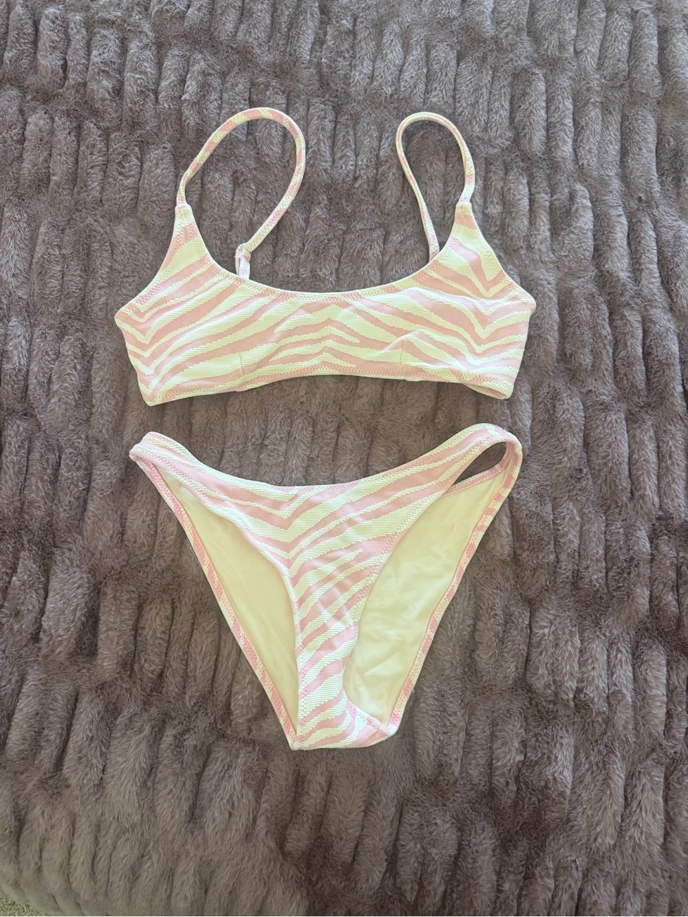 triangl swimwear Pink Zebra Stripe Bikini Set